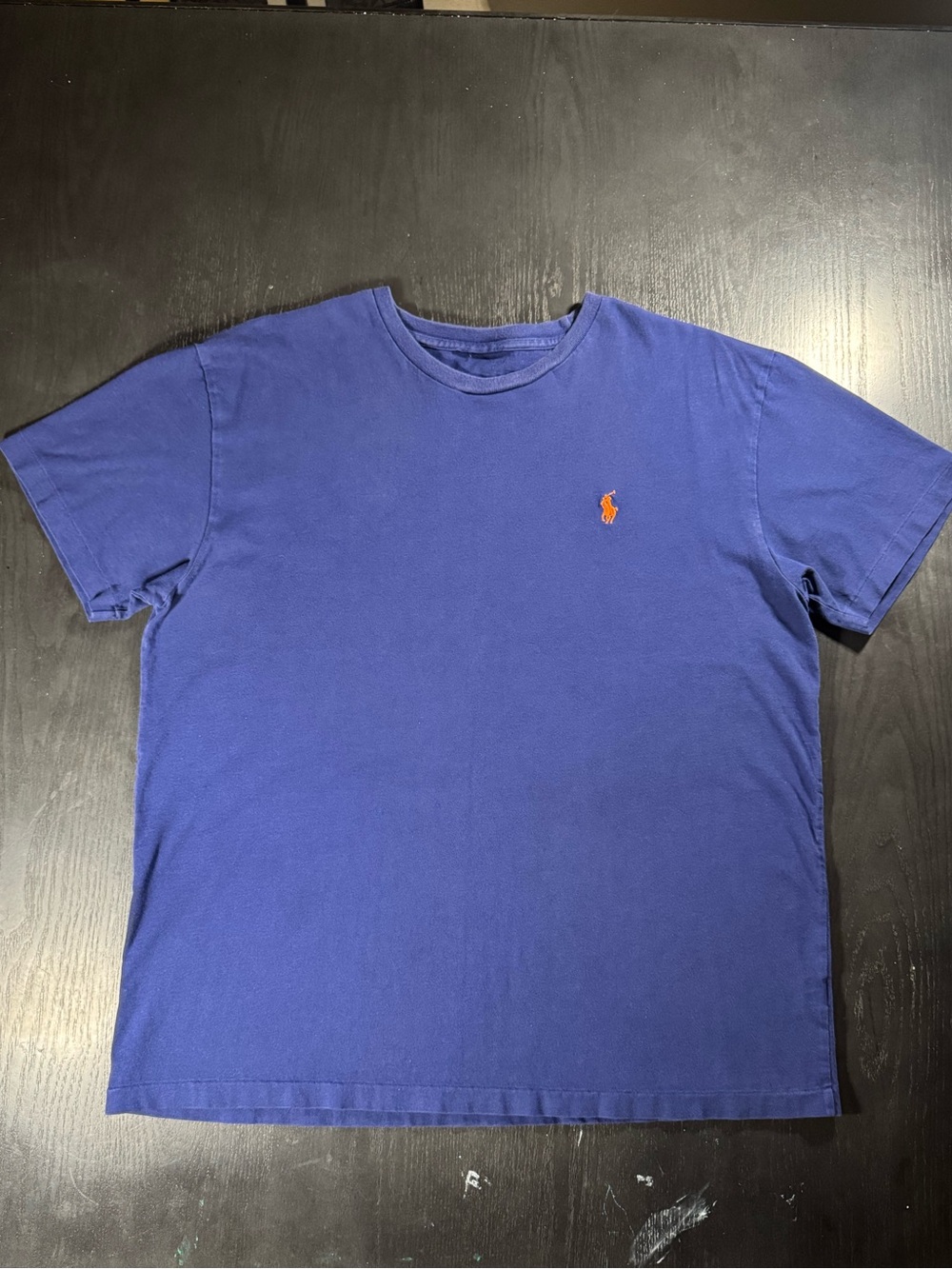 Polo Ralph Lauren Blue T-Shirt Orange Pony Logo Men’s Small